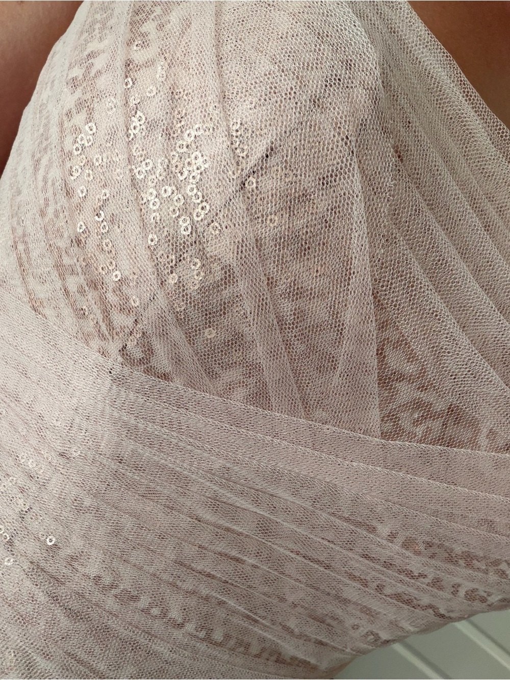 Mori Lee Blush Sequin Spaghetti-Strap Wedding Guest/ Bridesmaid Dress - Picture 4 of 6